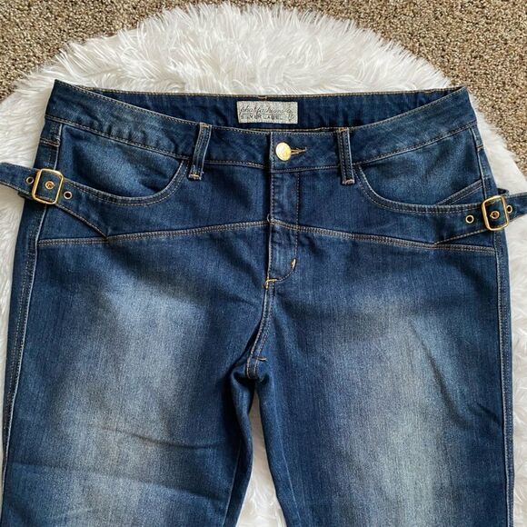 Phat Fashions Baby Phat Cropped Jeans Silver Label Vintage Womens Size 15 - Picture 4 of 10